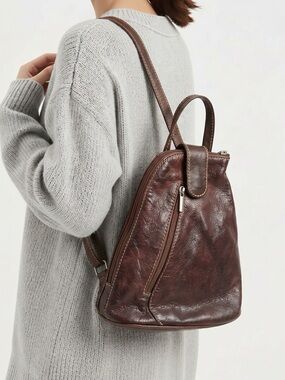 Convertible leather backpack